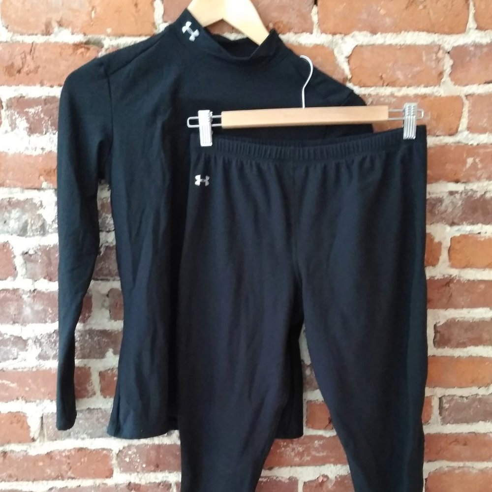 Under Armour Black Women's Long Underwear Set Sz L